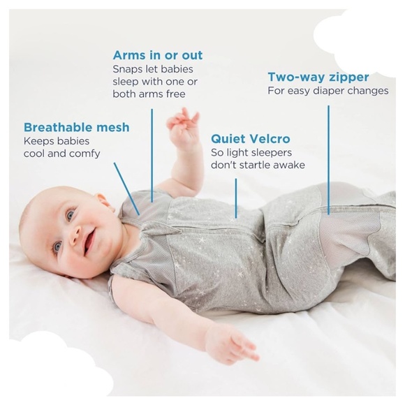 Happiest Baby Sleepea 5-Second Swaddle - 100% Organic Cotton Baby Swaddle Blanke - Picture 1 of 2